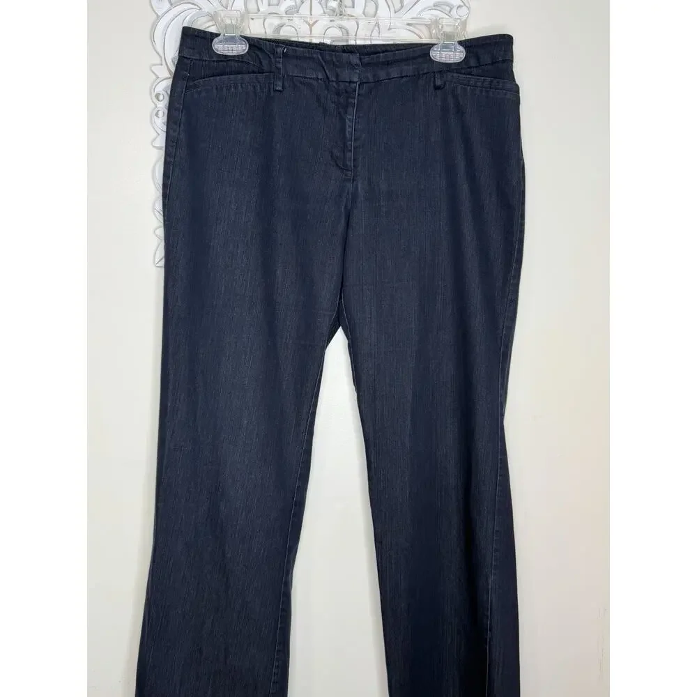 New York & Company Stretch Trouser Jeans Women's 8 Average Dark Wash Bootcut